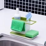 3-in-1 Soap Pump Dispenser With Sponge Holder Liquid Dispenser Container Hand Press Soap Organizer Kitchen Cleaner Tools hot with Self Draining Sink Tidy Organizer Brush Sponge Cleaning Cloth Holder