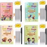 Kids Writing Sticker Practice Copybook For Calligraphy With 10 Refill Pack Of 4