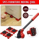 (5 in 1) Heavy Furniture Move Tool Transport Lifter Shifter Moving Kit Slider Remover Rolling Wheel Corner Mover Set