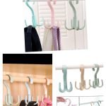 1/4Pcs Rotatable Hook Wardrobe Bag Rack Organizer Holder for Closet Scarf Belt Shoes Hanging Storage Hooks