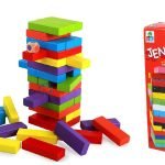 Jenga Wooden Kids Game Small Size 54 Blocks (  random color )