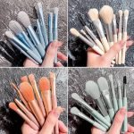 8pcs Travel Makeup Brush Kit Mini Cosmetic Brush for Face Foundation Blush Eye Shadow