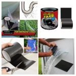 Waterproof Flex Tape,Seal Repair Tape, Super Strong Adhesive Sealant Tape to Stop Leakage of Kitchen Sink/toilet Tub, leak stop ( black color )