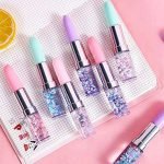 1pcs Kawaii Lipstick Gel Pen Creative Oil Quicksand Colorful Cute Stationary Pen Black Ink Pen Papelaria Office School Supplies(random colors)